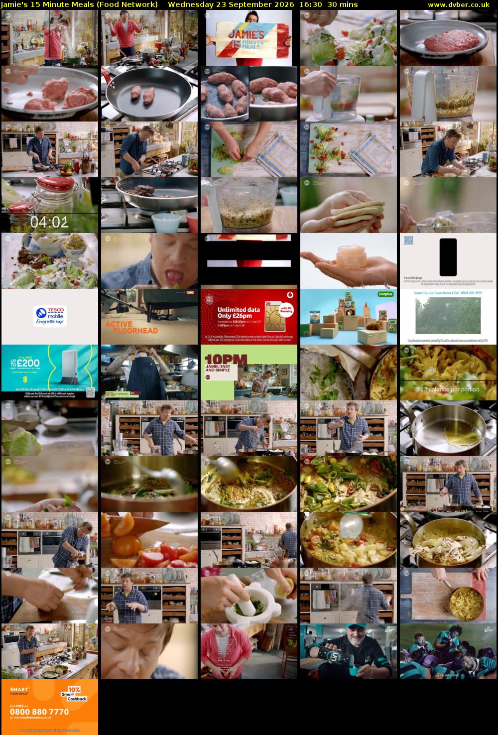 Jamie's 15 Minute Meals (Food Network) Wednesday 23 September 2026 16:30 - 17:00