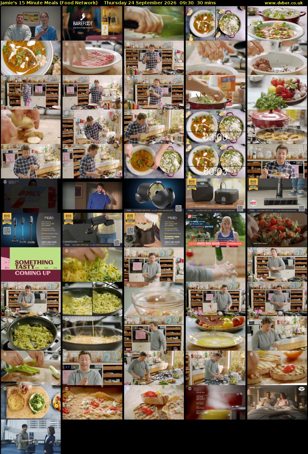 Jamie's 15 Minute Meals (Food Network) Thursday 24 September 2026 09:30 - 10:00