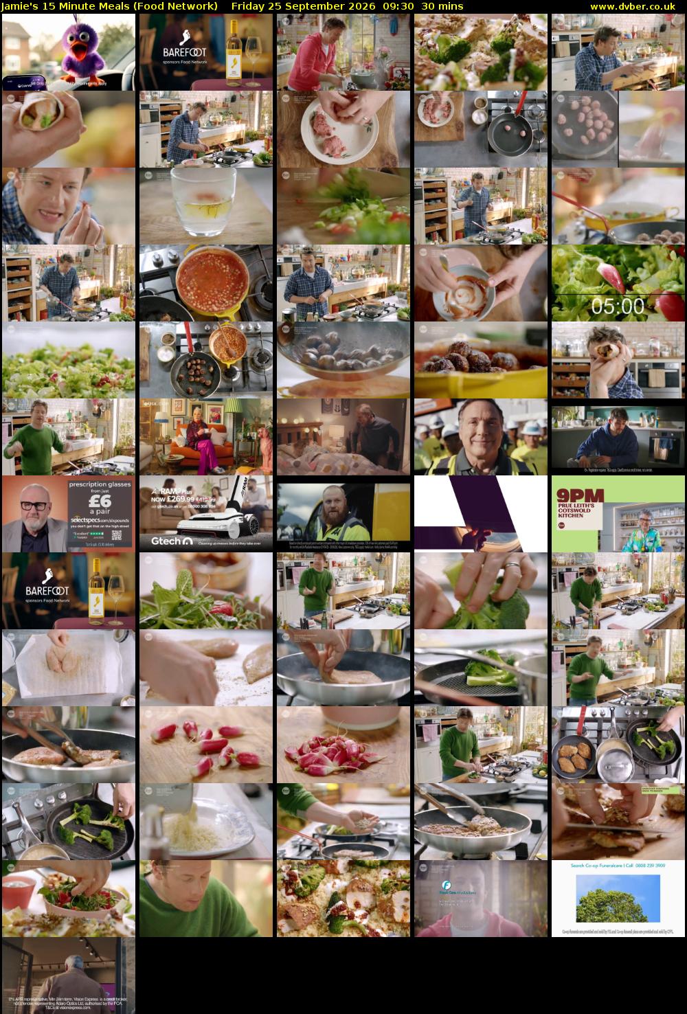 Jamie's 15 Minute Meals (Food Network) Friday 25 September 2026 09:30 - 10:00