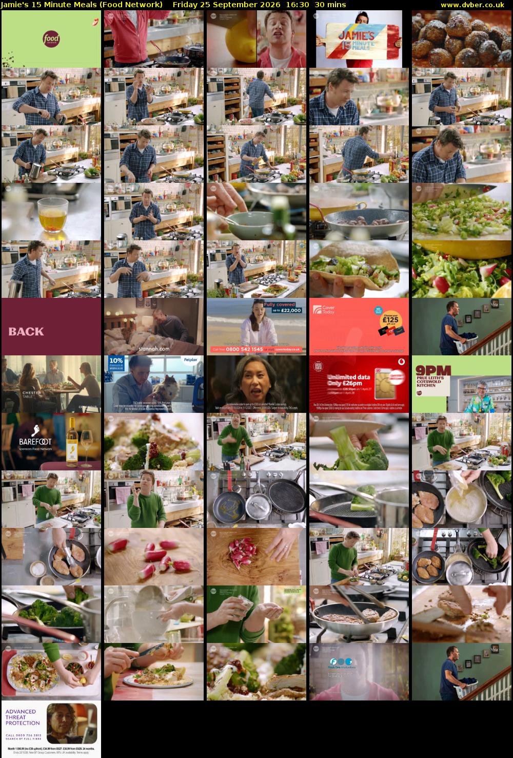 Jamie's 15 Minute Meals (Food Network) Friday 25 September 2026 16:30 - 17:00