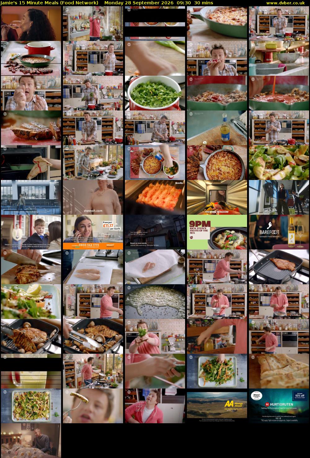 Jamie's 15 Minute Meals (Food Network) Monday 28 September 2026 09:30 - 10:00