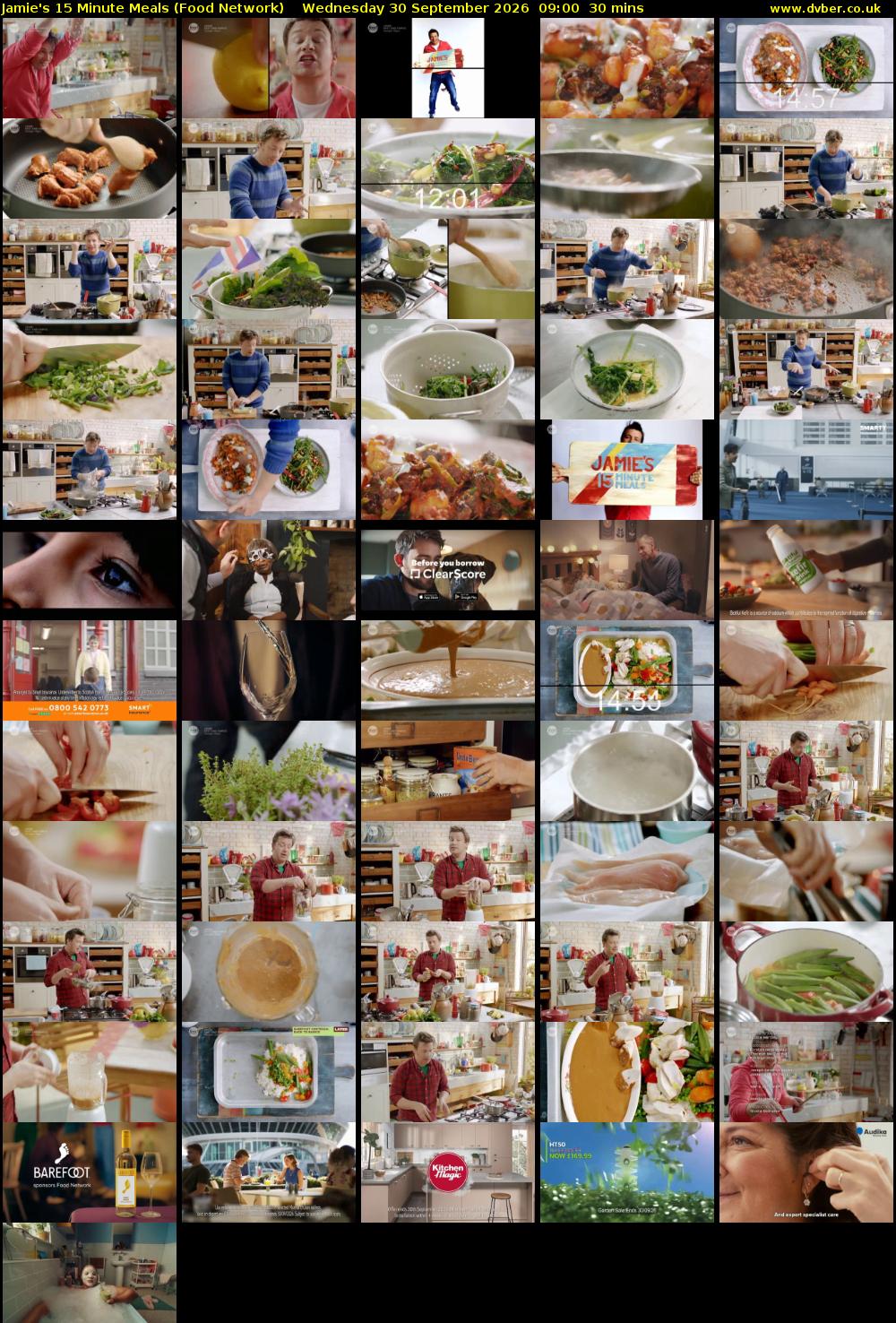Jamie's 15 Minute Meals (Food Network) Wednesday 30 September 2026 09:00 - 09:30