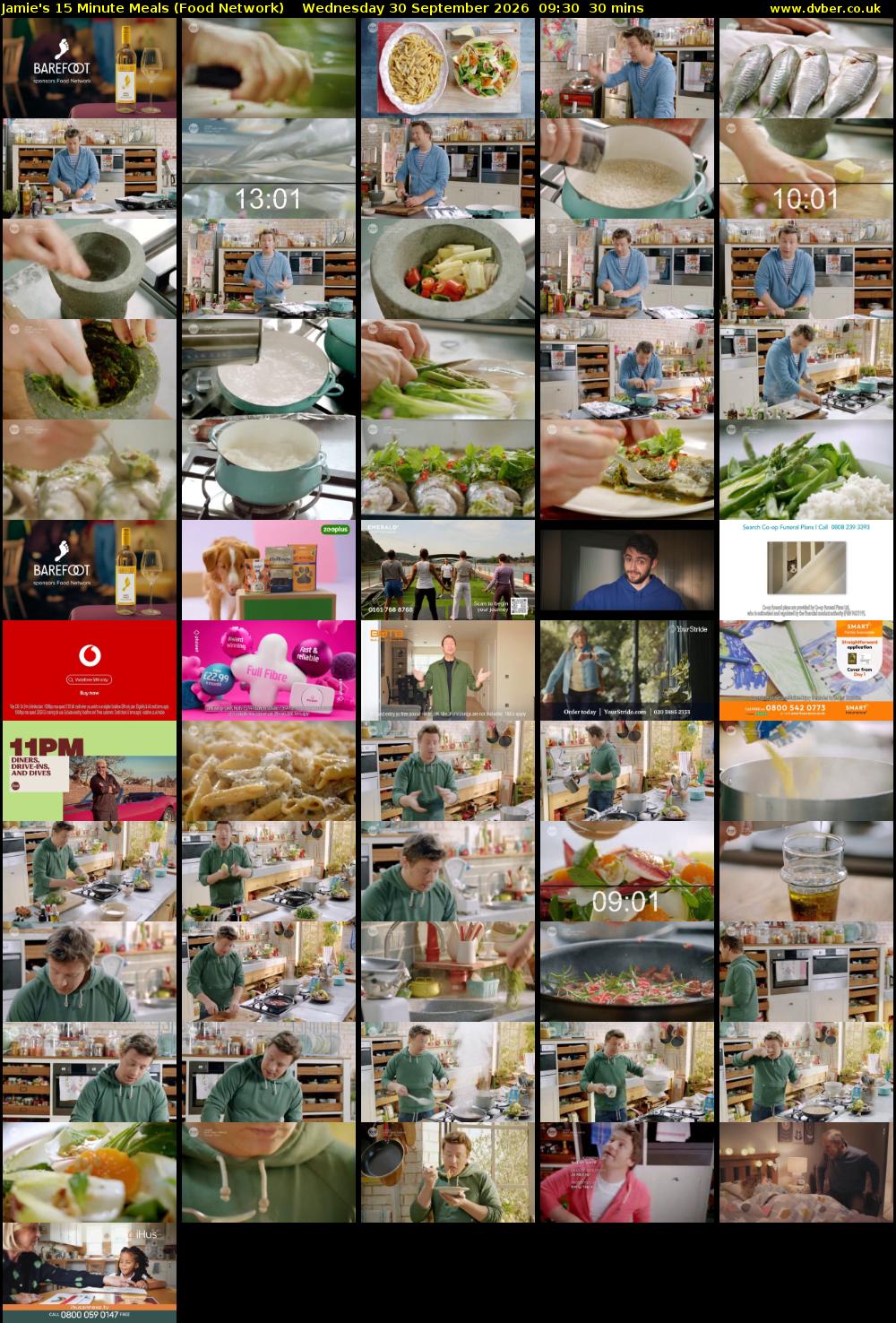 Jamie's 15 Minute Meals (Food Network) Wednesday 30 September 2026 09:30 - 10:00