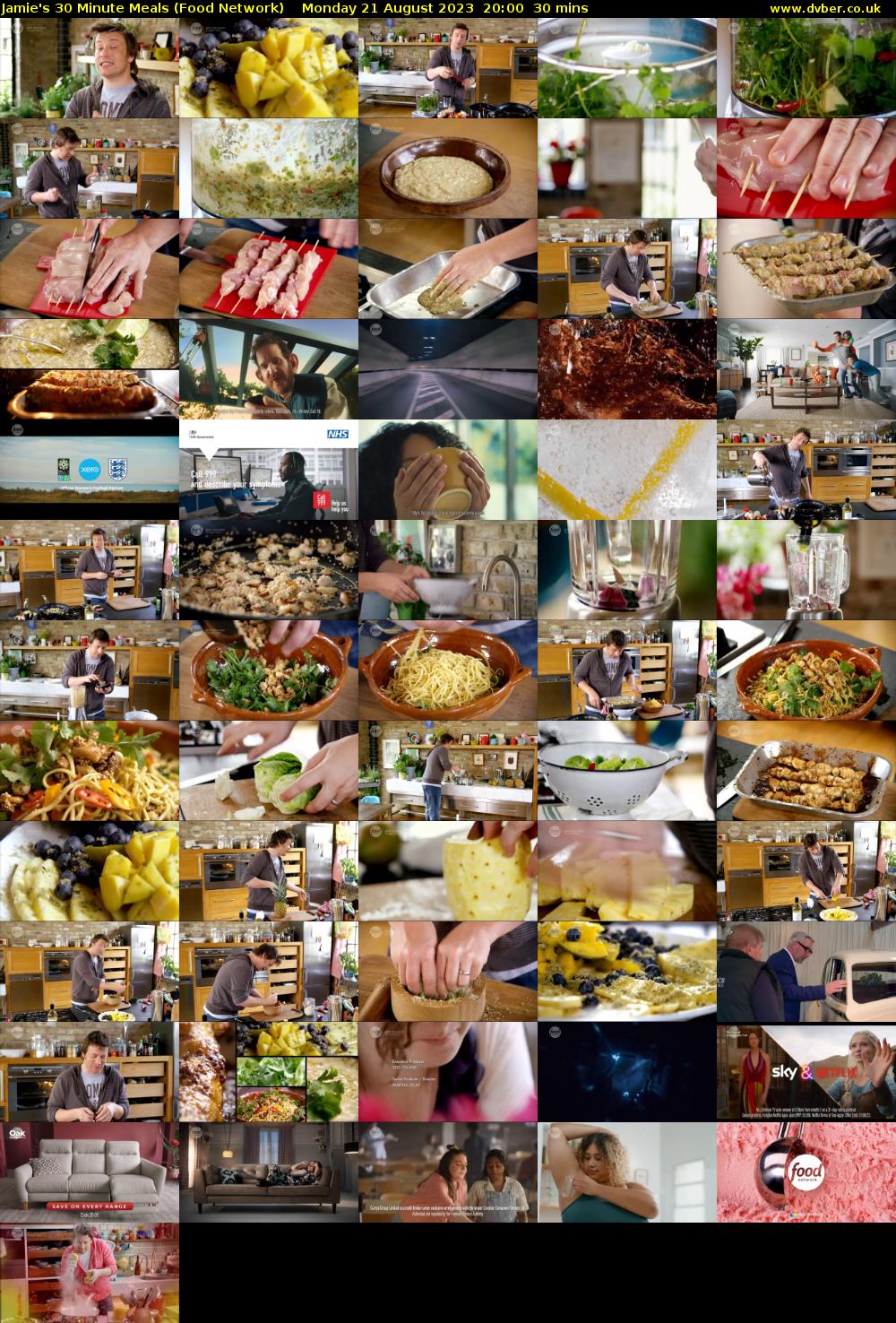 Jamie's 30 Minute Meals (Food Network) Monday 21 August 2023 20:00 - 20:30