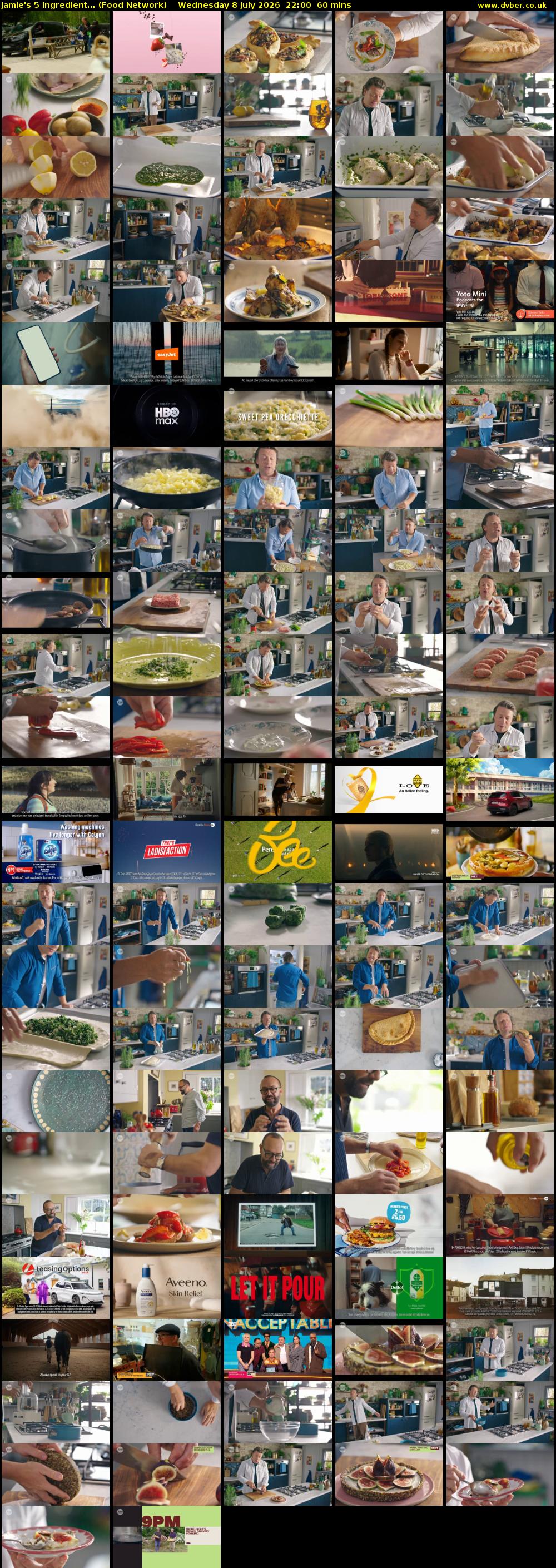 Jamie's 5 Ingredient... (Food Network) Wednesday 8 July 2026 22:00 - 23:00