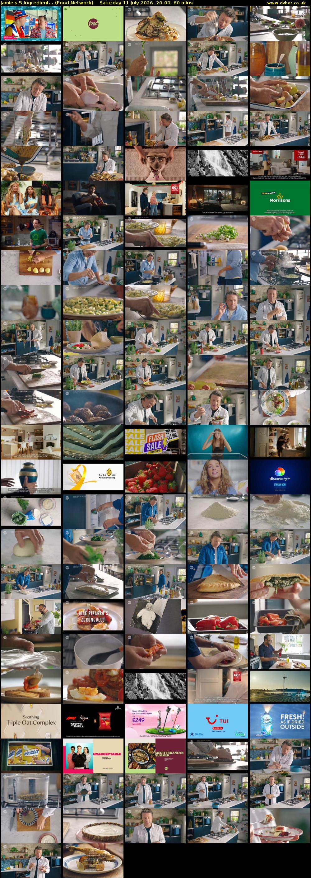 Jamie's 5 Ingredient... (Food Network) Saturday 11 July 2026 20:00 - 21:00