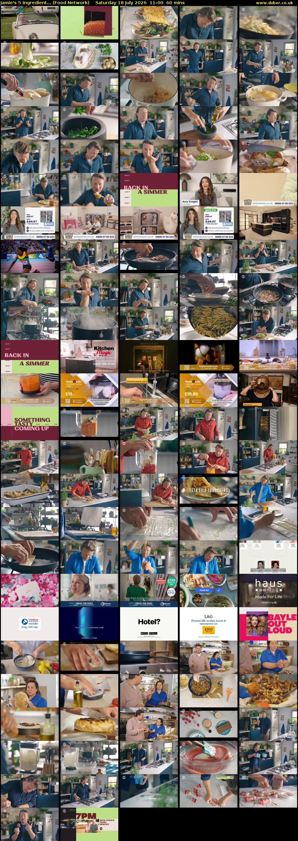 Jamie's 5 Ingredient... (Food Network) Saturday 18 July 2026 11:00 - 12:00