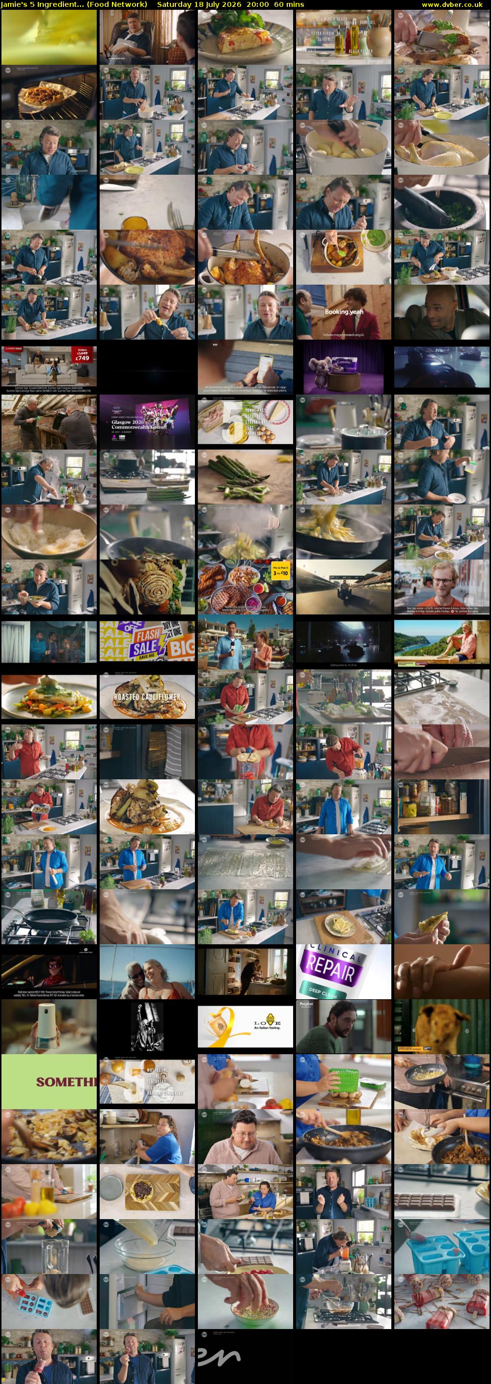 Jamie's 5 Ingredient... (Food Network) Saturday 18 July 2026 20:00 - 21:00