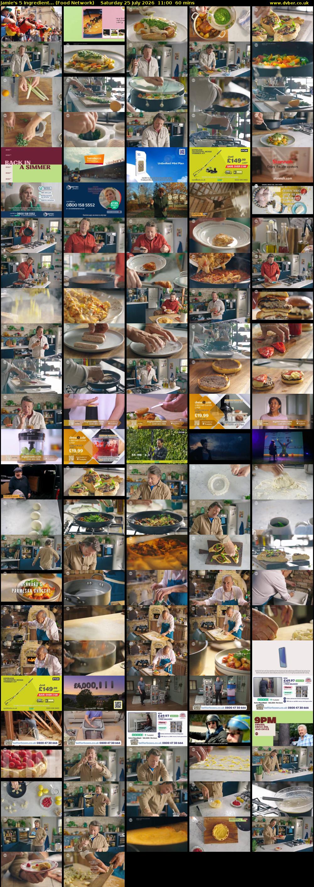 Jamie's 5 Ingredient... (Food Network) Saturday 25 July 2026 11:00 - 12:00