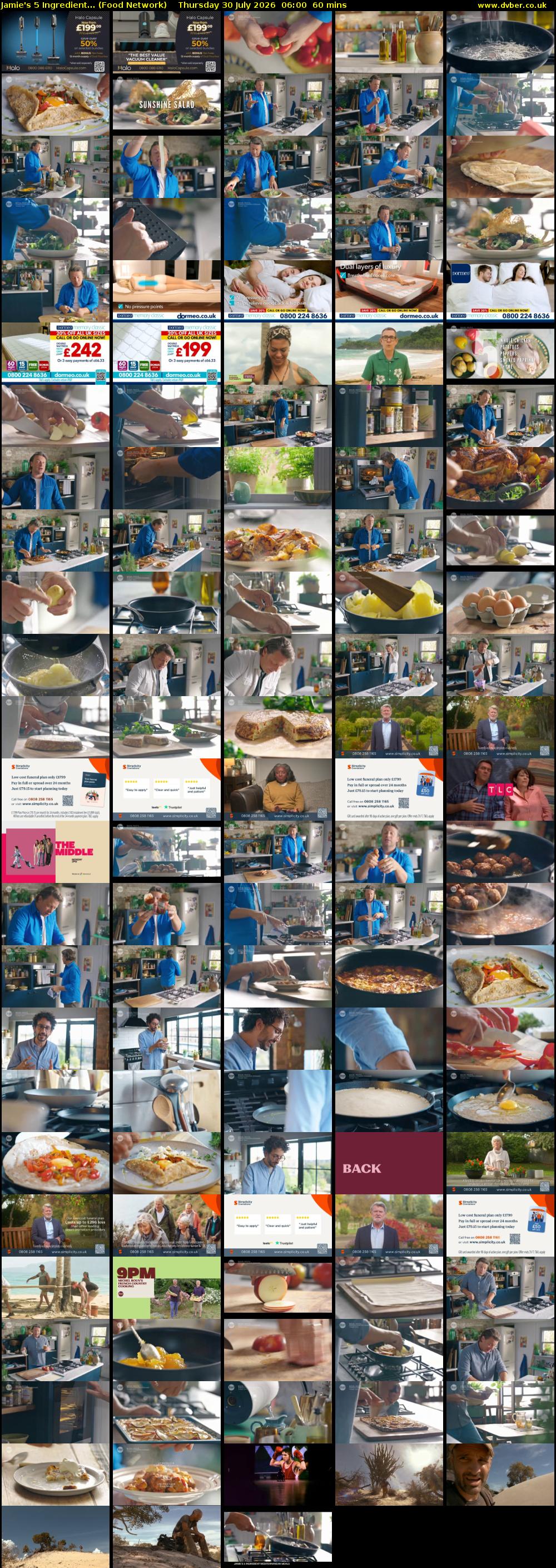 Jamie's 5 Ingredient... (Food Network) Thursday 30 July 2026 06:00 - 07:00