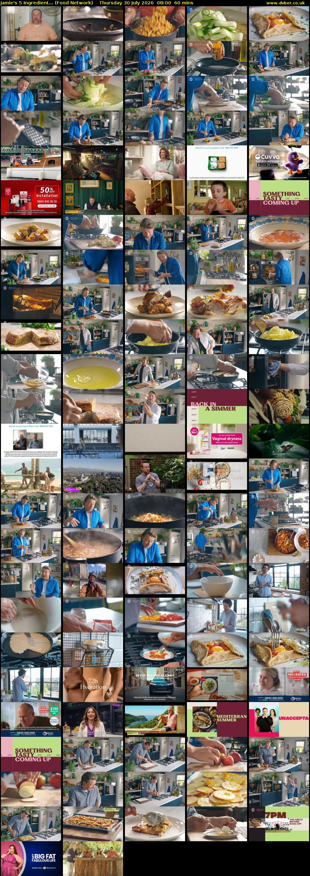 Jamie's 5 Ingredient... (Food Network) Thursday 30 July 2026 08:00 - 09:00