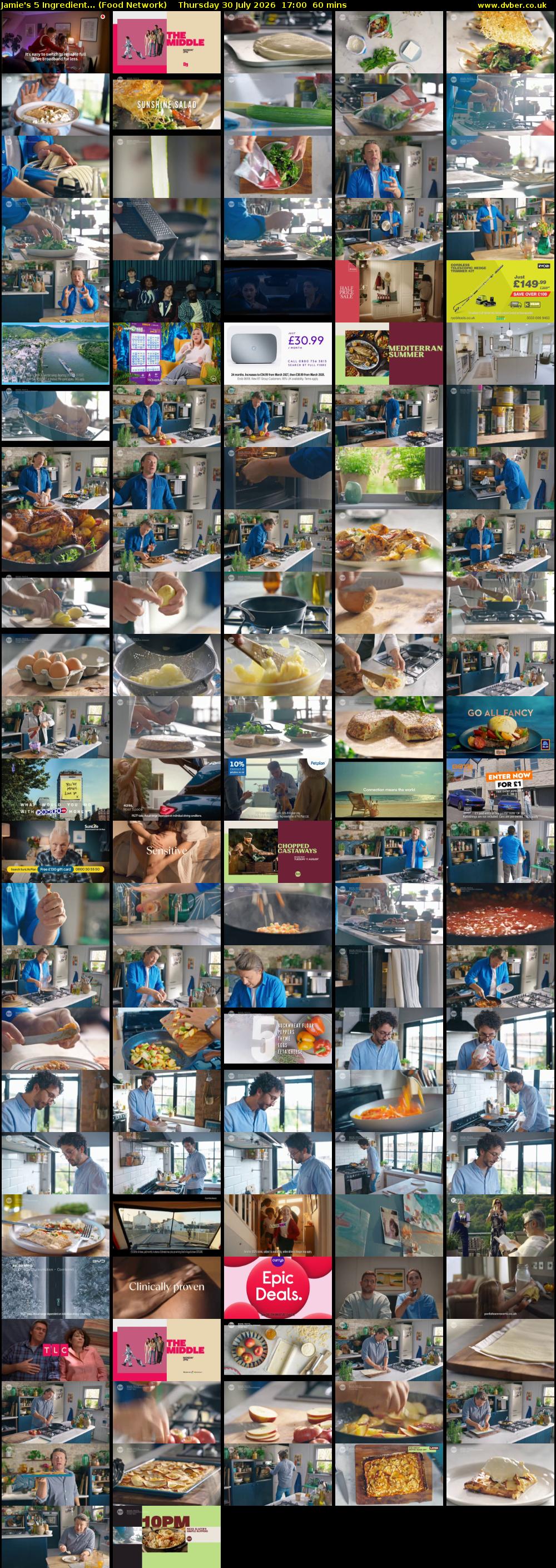 Jamie's 5 Ingredient... (Food Network) Thursday 30 July 2026 17:00 - 18:00