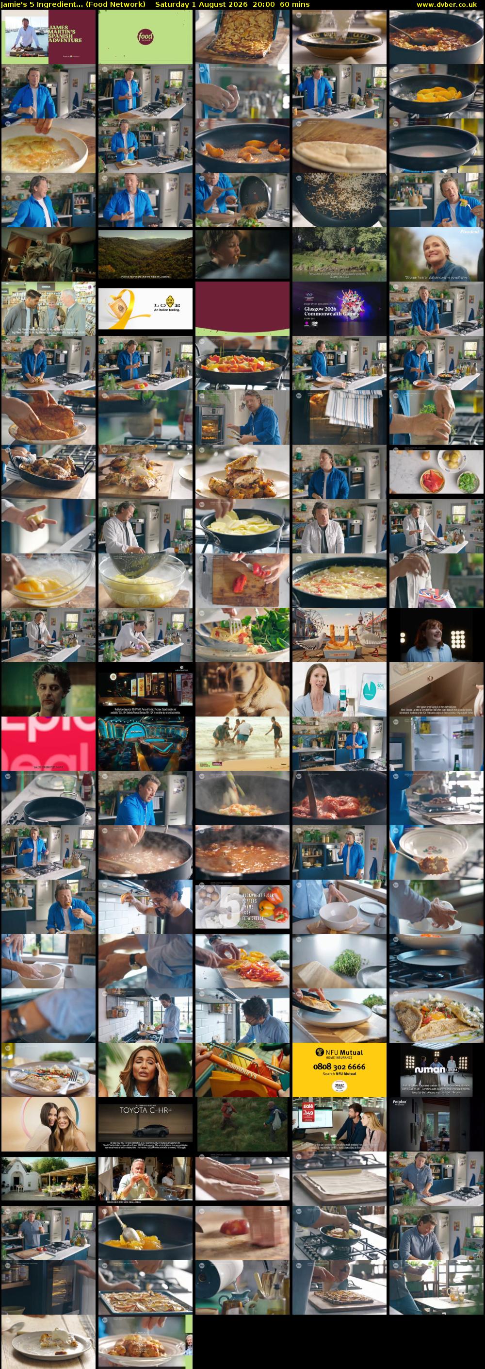 Jamie's 5 Ingredient... (Food Network) Saturday 1 August 2026 20:00 - 21:00