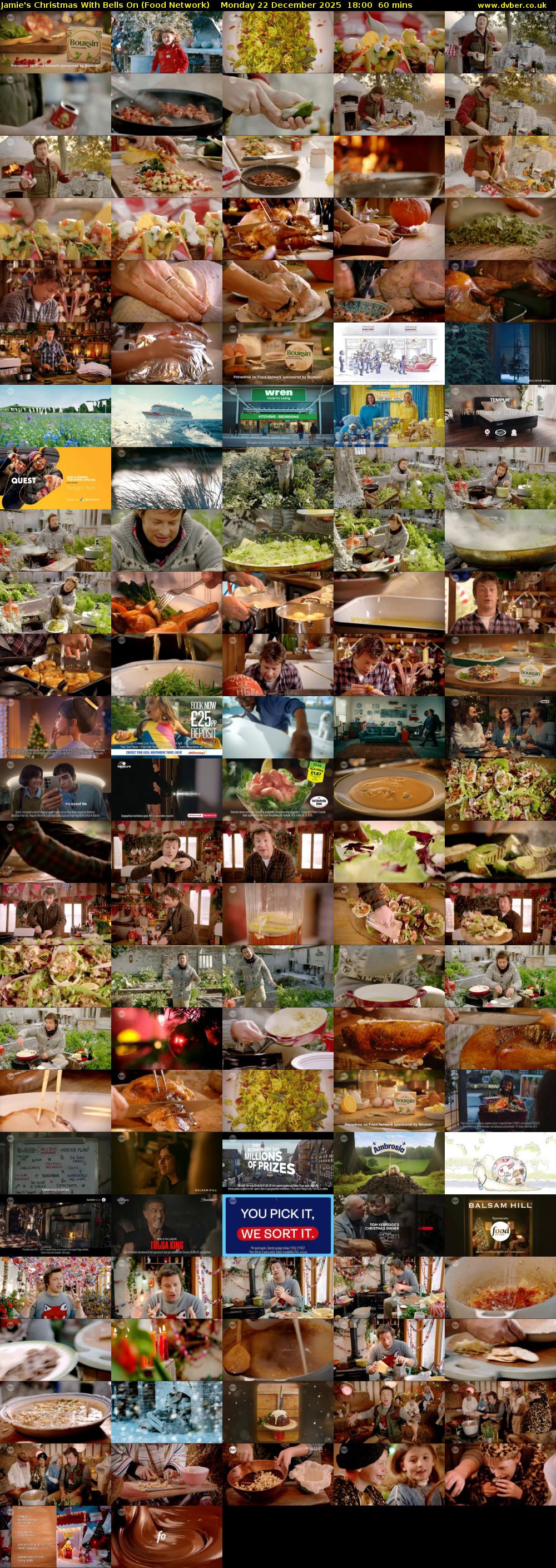 Jamie's Christmas With Bells On (Food Network) Monday 22 December 2025 18:00 - 19:00