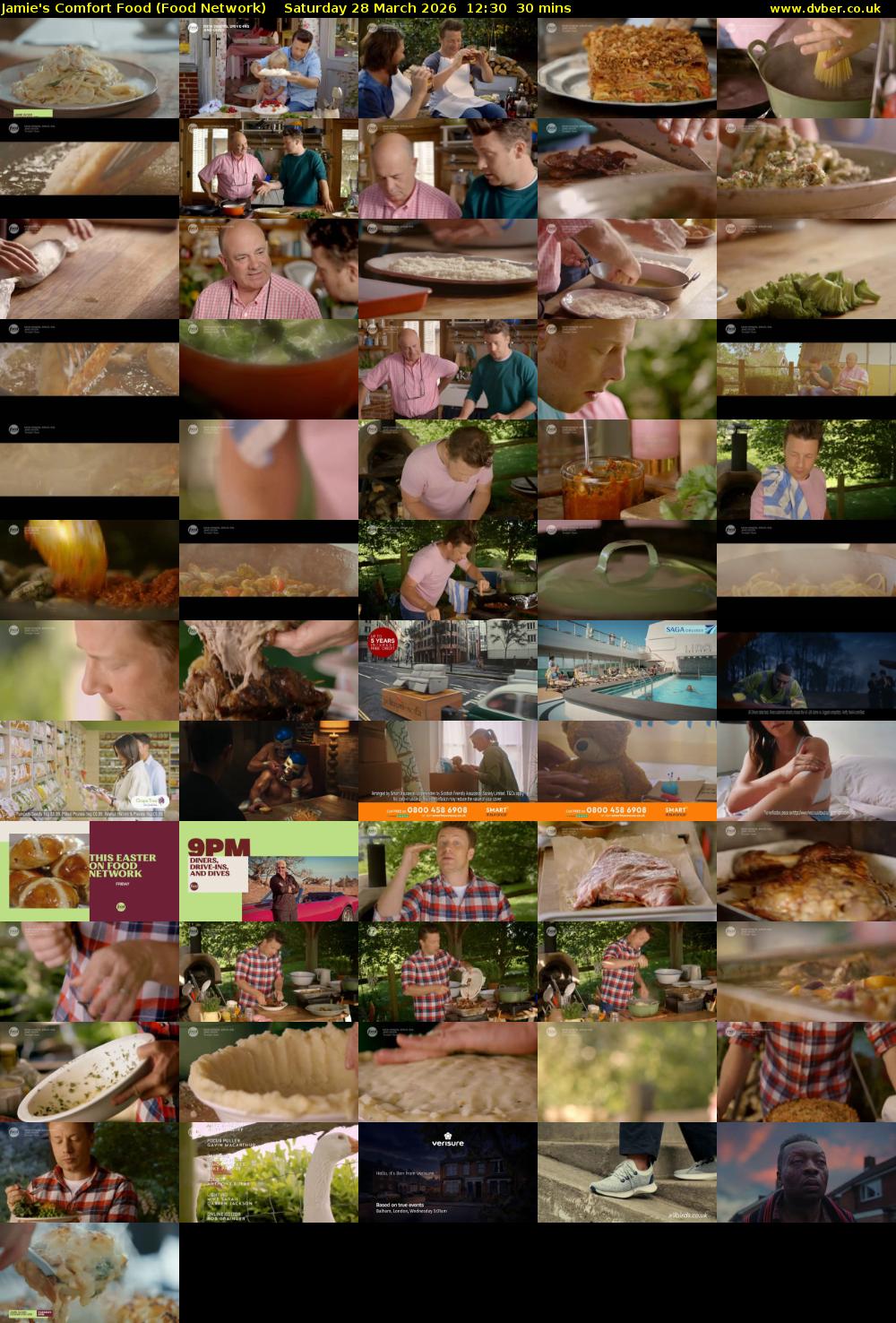 Jamie's Comfort Food (Food Network) Saturday 28 March 2026 12:30 - 13:00