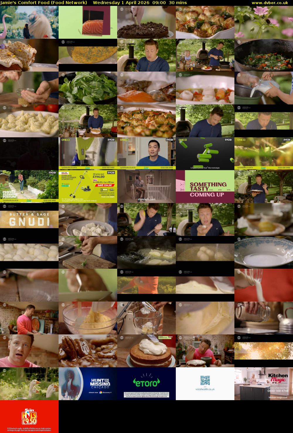 Jamie's Comfort Food (Food Network) Wednesday 1 April 2026 09:00 - 09:30