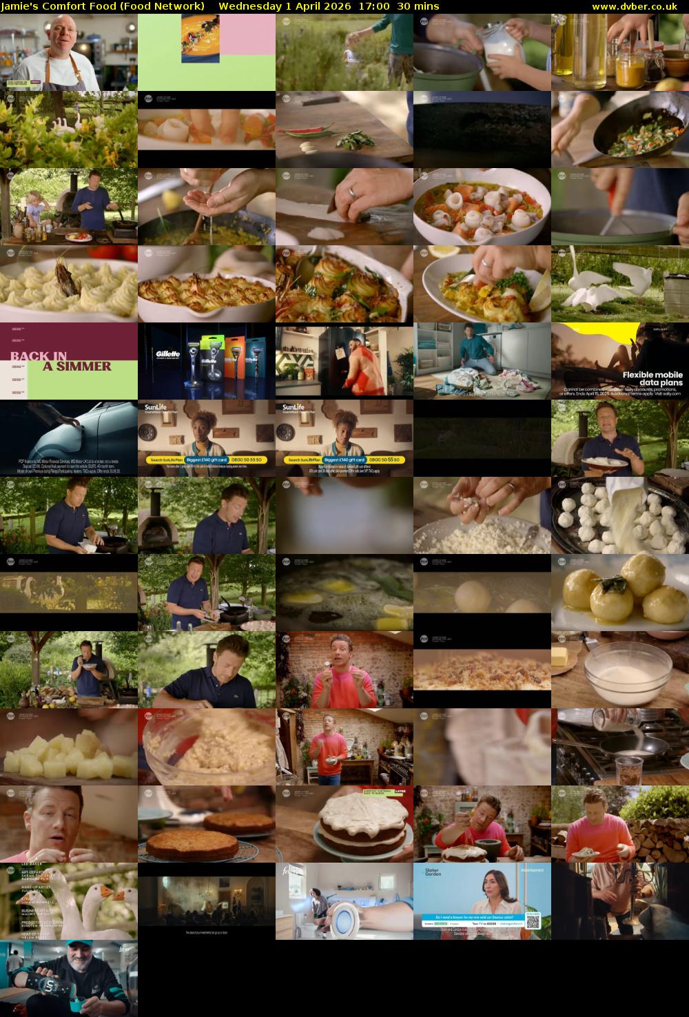 Jamie's Comfort Food (Food Network) Wednesday 1 April 2026 17:00 - 17:30