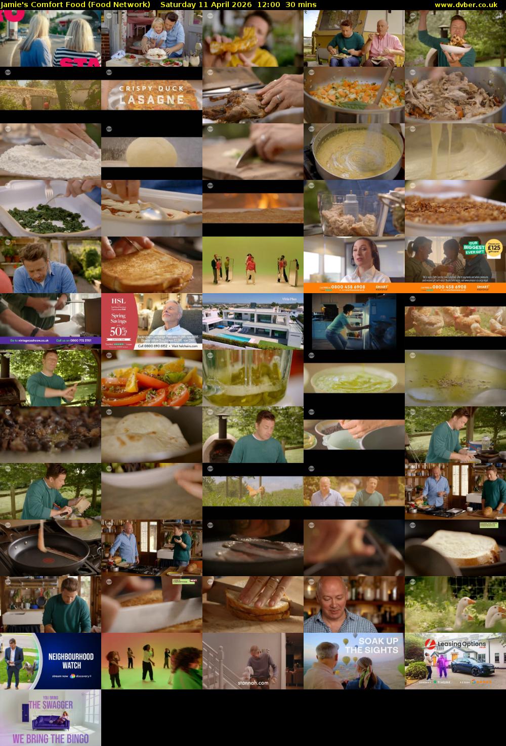 Jamie's Comfort Food (Food Network) Saturday 11 April 2026 12:00 - 12:30