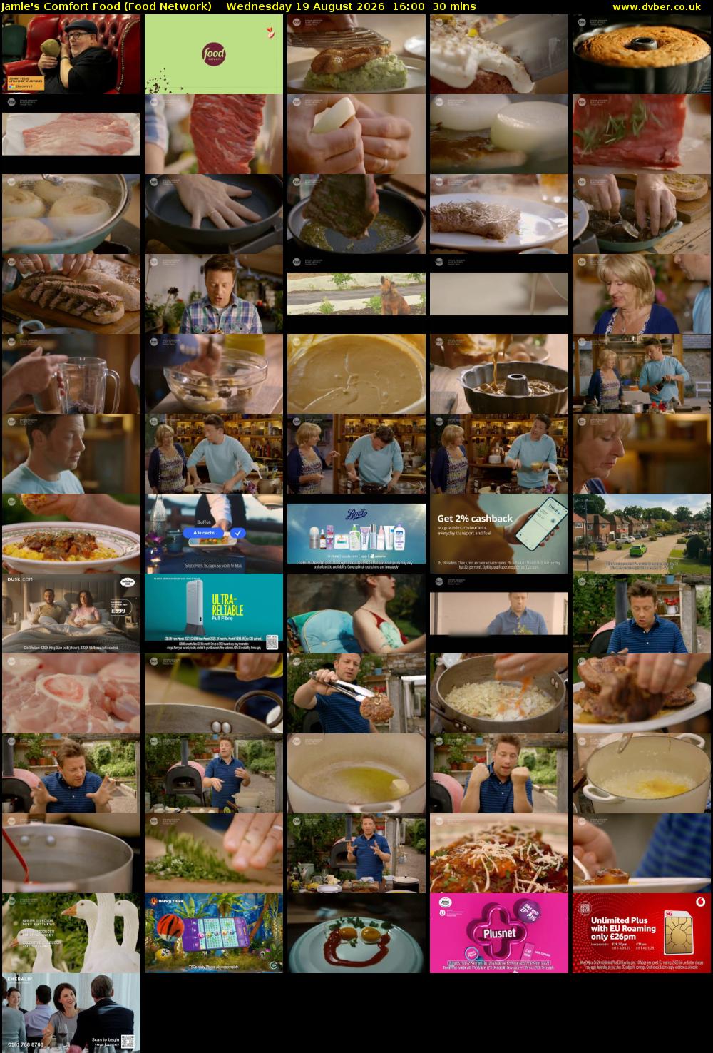 Jamie's Comfort Food (Food Network) Wednesday 19 August 2026 16:00 - 16:30