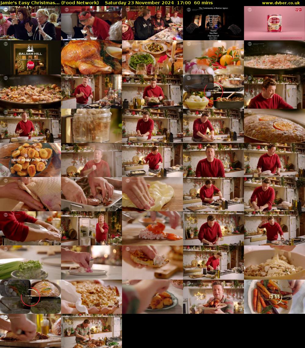 Jamie's Easy Christmas... (Food Network) Saturday 23 November 2024 17:00 - 18:00