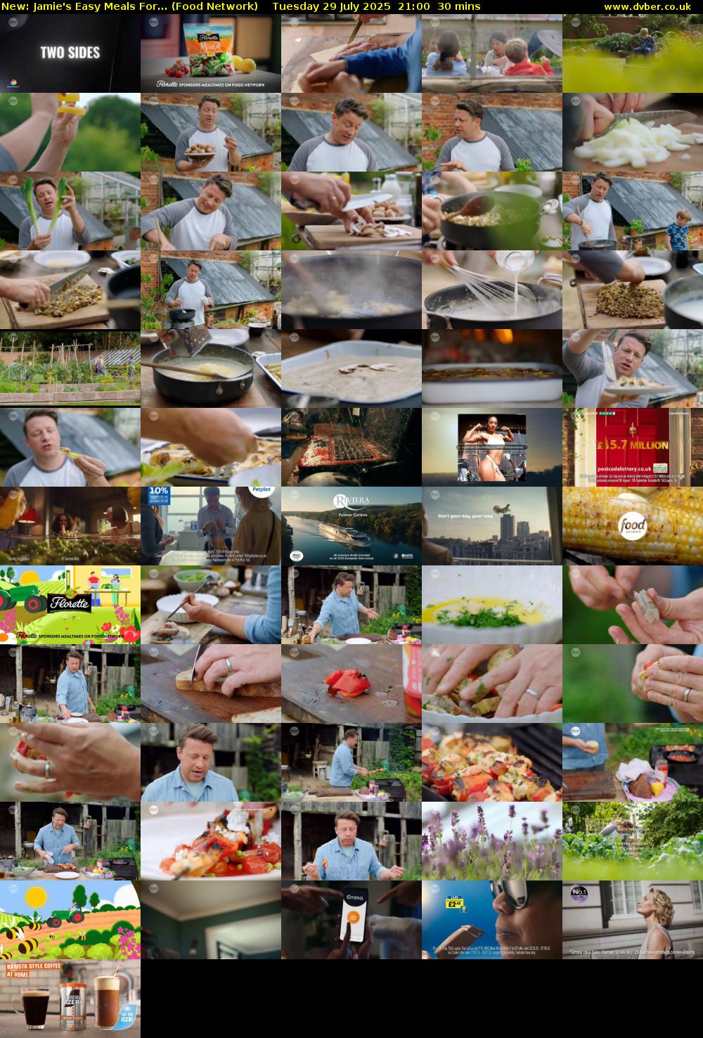 Jamie's Easy Meals For... (Food Network) Tuesday 29 July 2025 21:00 - 21:30
