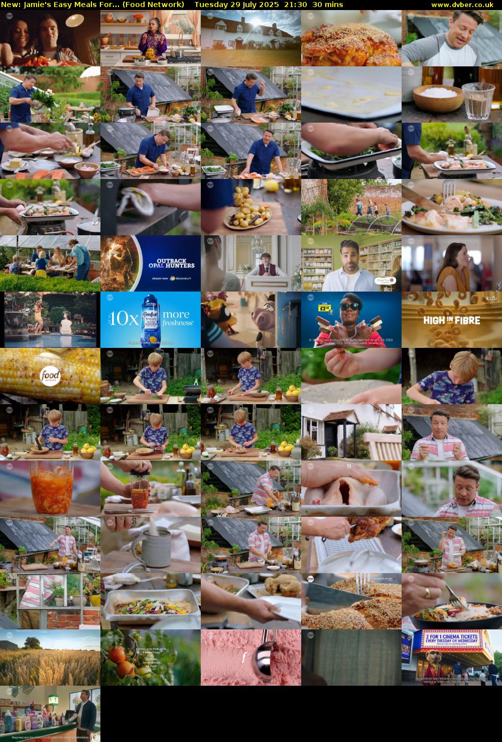 Jamie's Easy Meals For... (Food Network) Tuesday 29 July 2025 21:30 - 22:00