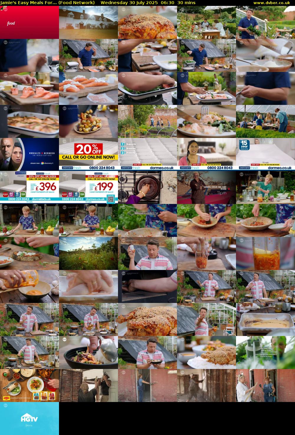 Jamie's Easy Meals For... (Food Network) Wednesday 30 July 2025 06:30 - 07:00