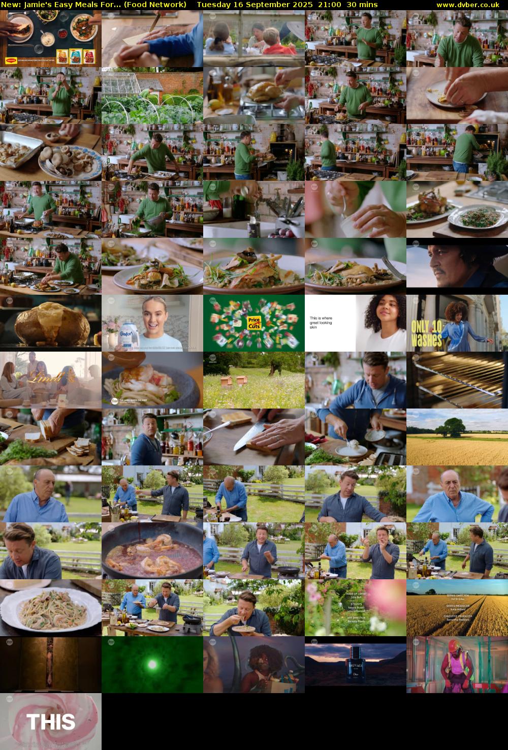Jamie's Easy Meals For... (Food Network) Tuesday 16 September 2025 21:00 - 21:30