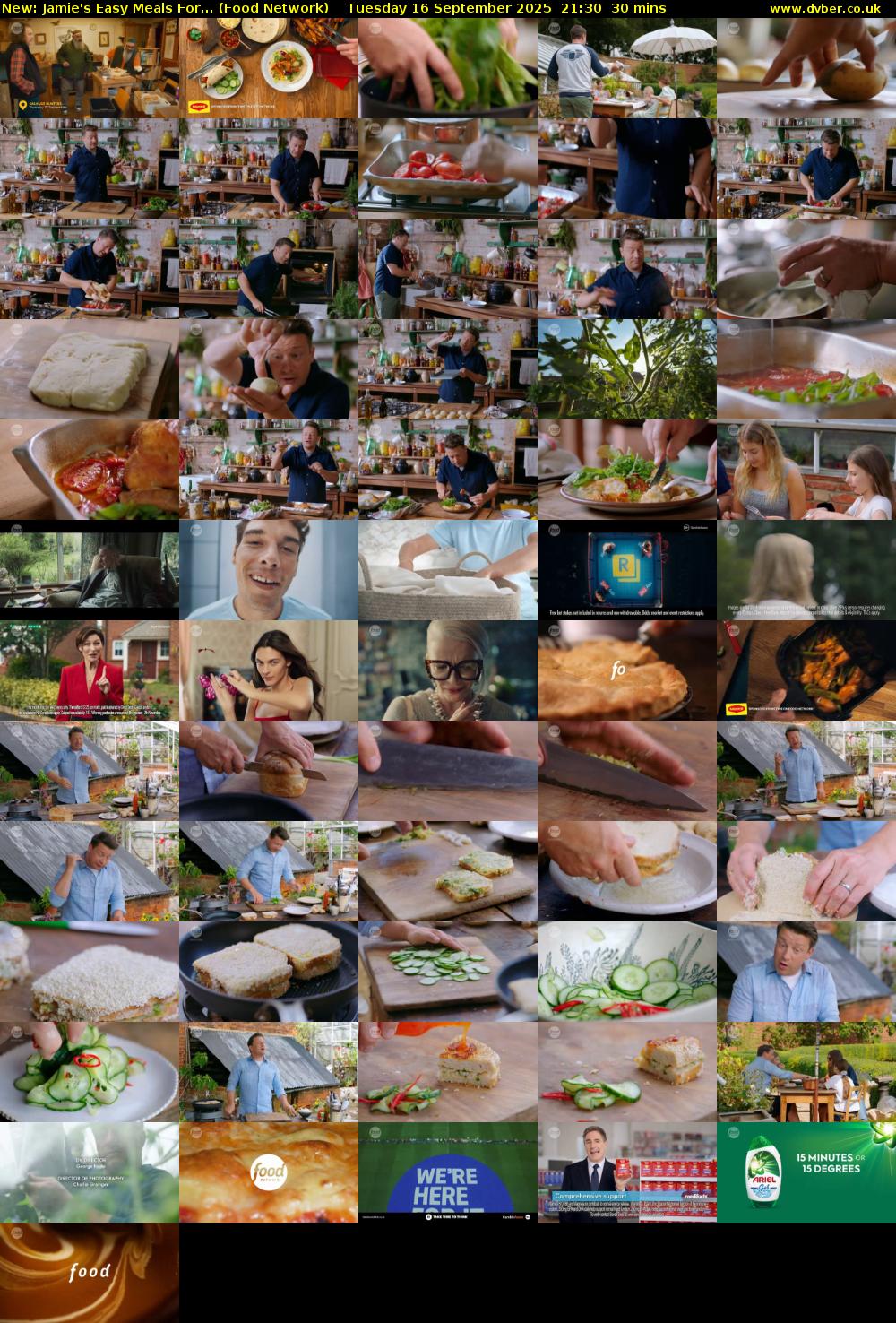 Jamie's Easy Meals For... (Food Network) Tuesday 16 September 2025 21:30 - 22:00