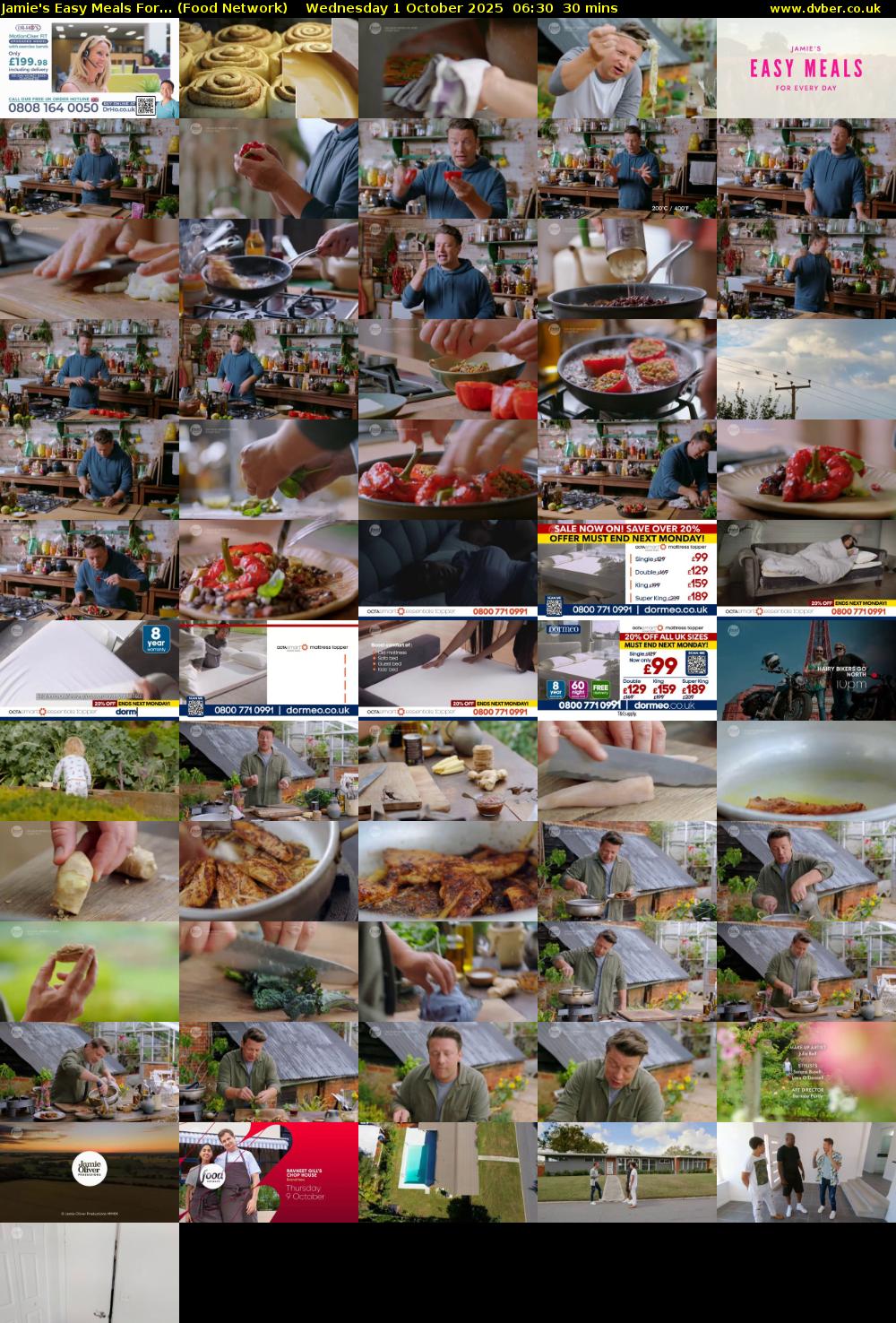 Jamie's Easy Meals For... (Food Network) Wednesday 1 October 2025 06:30 - 07:00