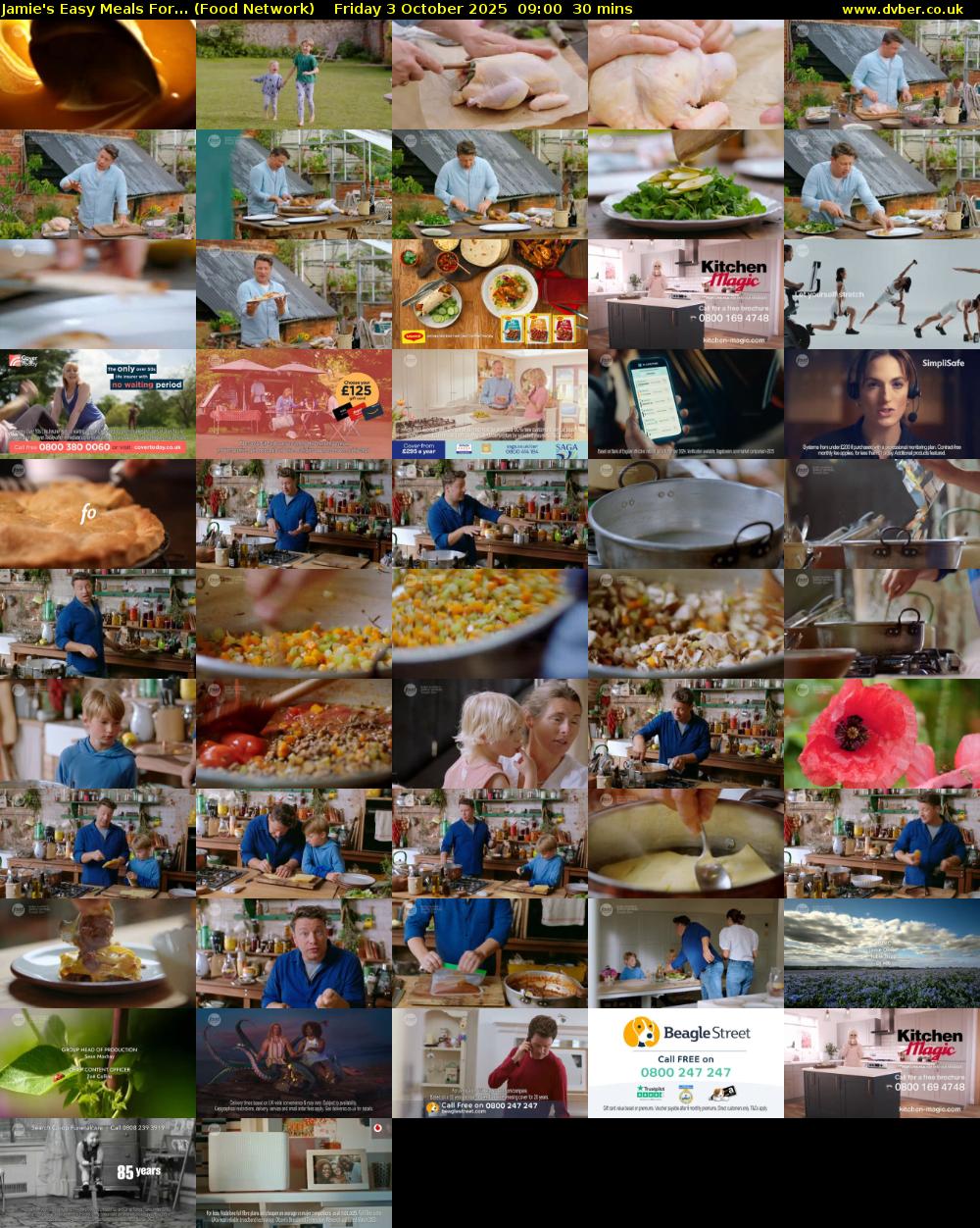 Jamie's Easy Meals For... (Food Network) Friday 3 October 2025 09:00 - 09:30