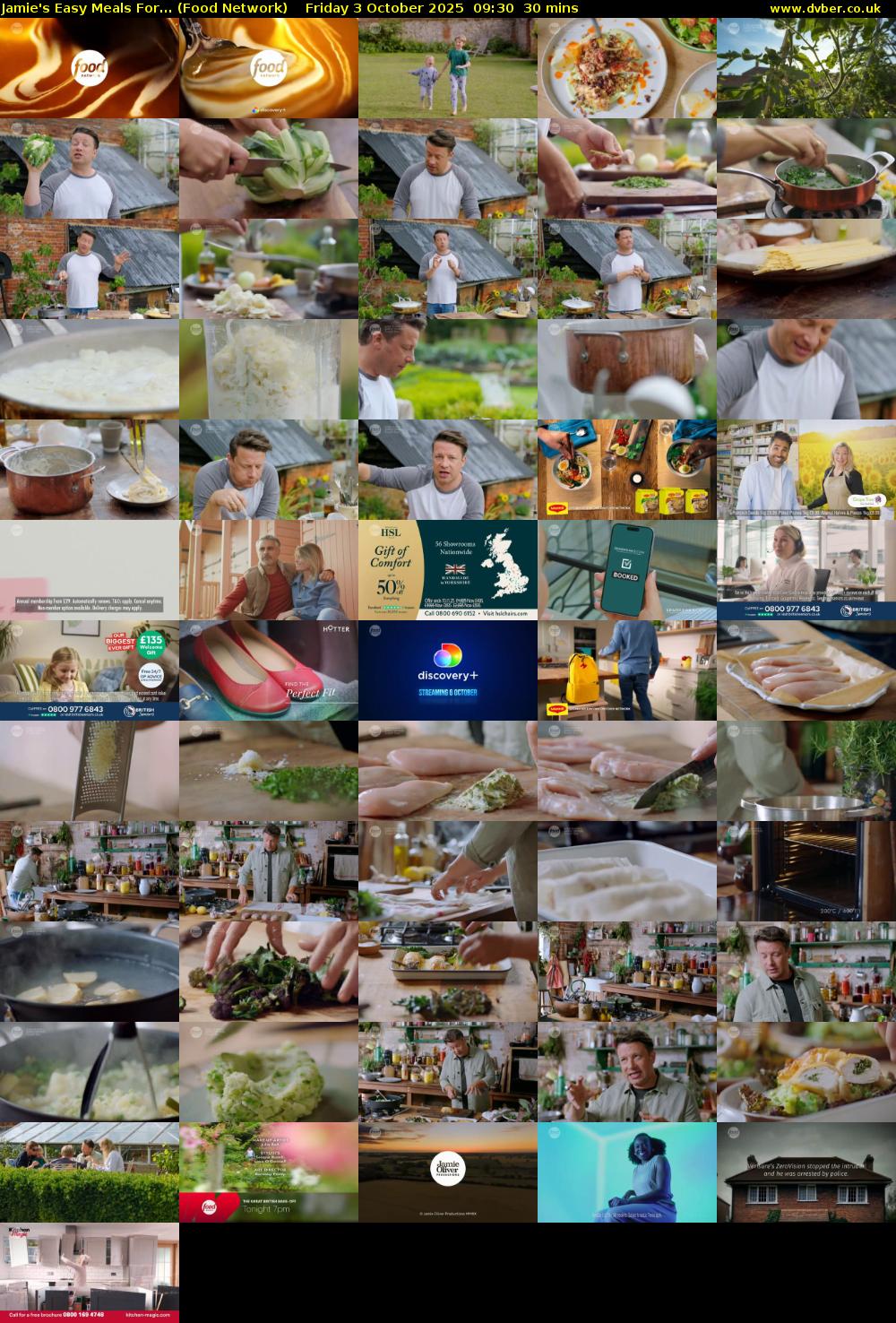 Jamie's Easy Meals For... (Food Network) Friday 3 October 2025 09:30 - 10:00