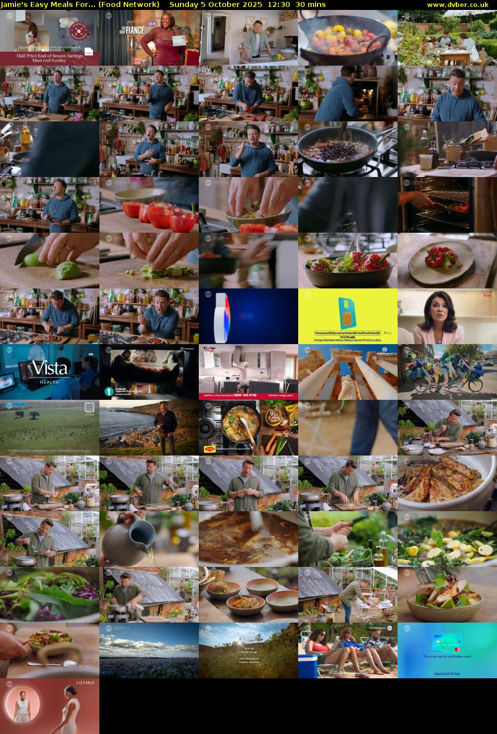 Jamie's Easy Meals For... (Food Network) Sunday 5 October 2025 12:30 - 13:00