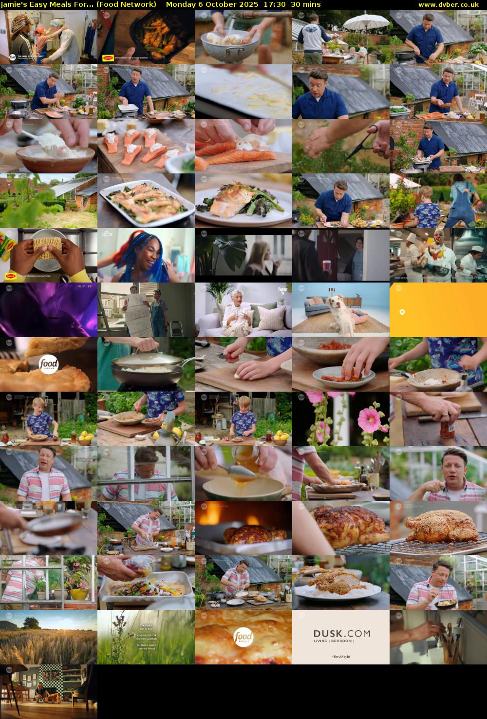 Jamie's Easy Meals For... (Food Network) Monday 6 October 2025 17:30 - 18:00