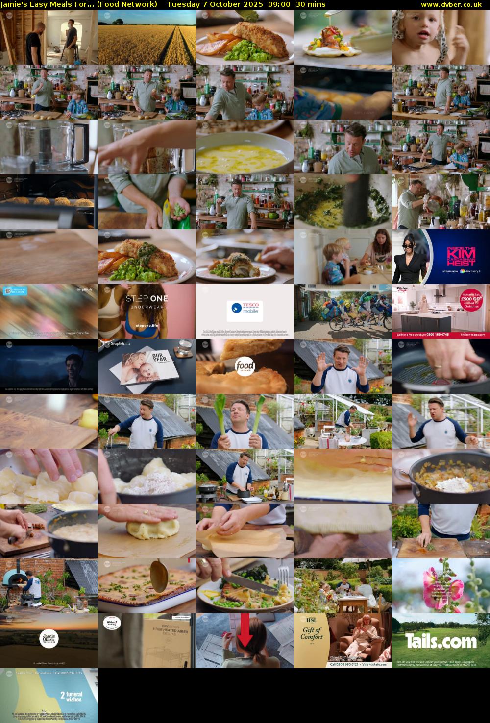 Jamie's Easy Meals For... (Food Network) Tuesday 7 October 2025 09:00 - 09:30