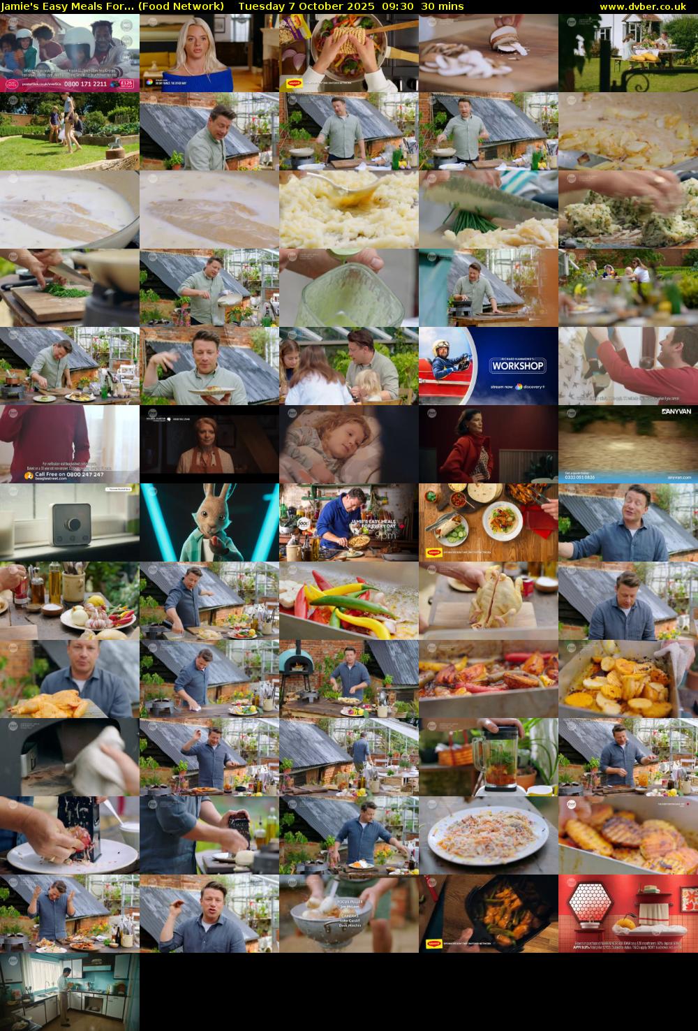 Jamie's Easy Meals For... (Food Network) Tuesday 7 October 2025 09:30 - 10:00