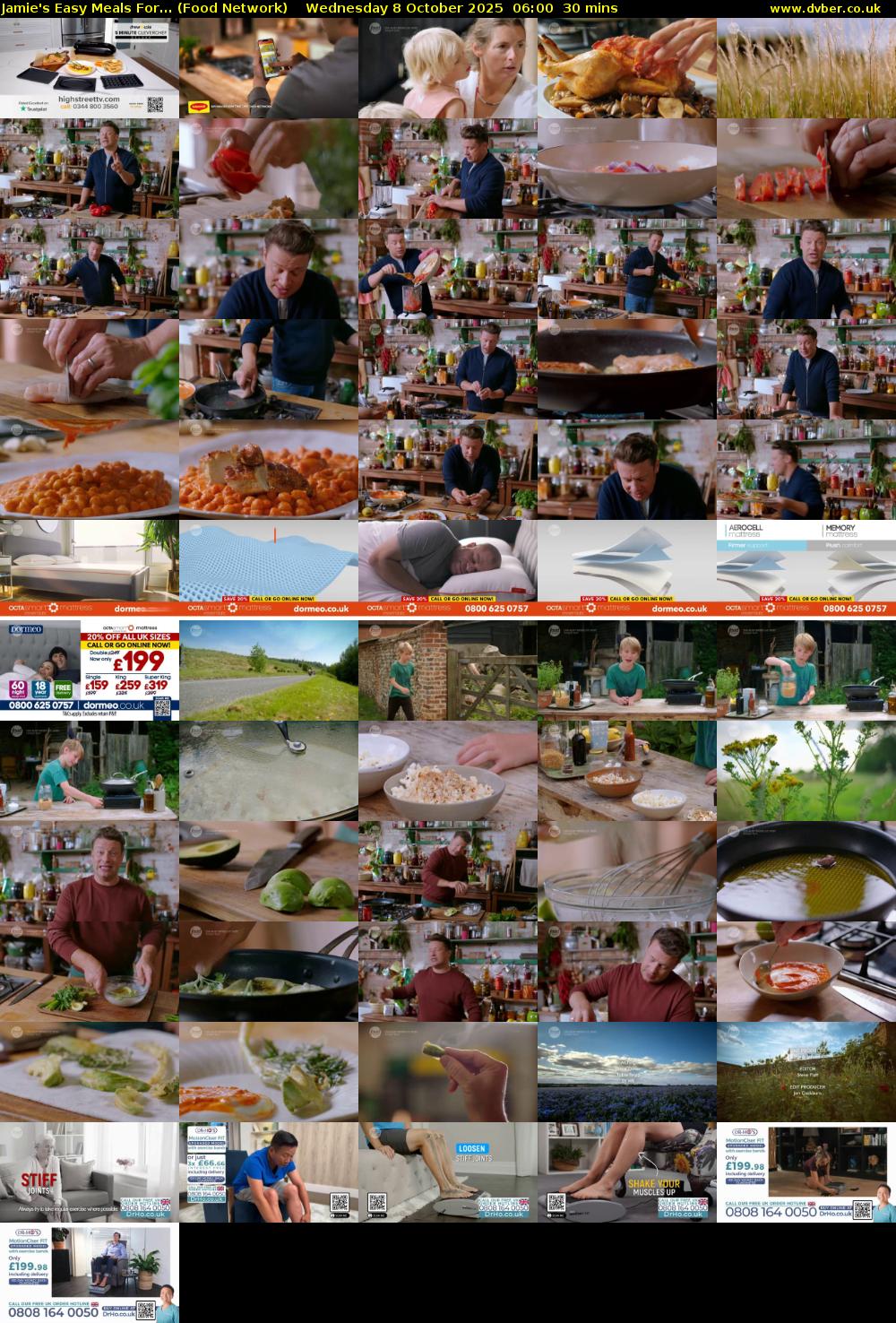 Jamie's Easy Meals For... (Food Network) Wednesday 8 October 2025 06:00 - 06:30