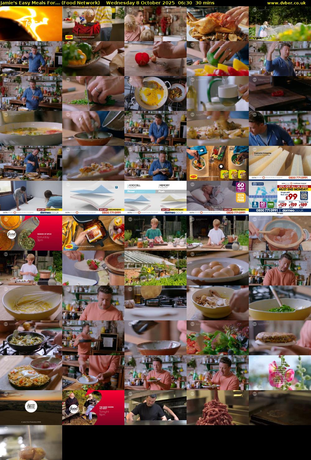 Jamie's Easy Meals For... (Food Network) Wednesday 8 October 2025 06:30 - 07:00