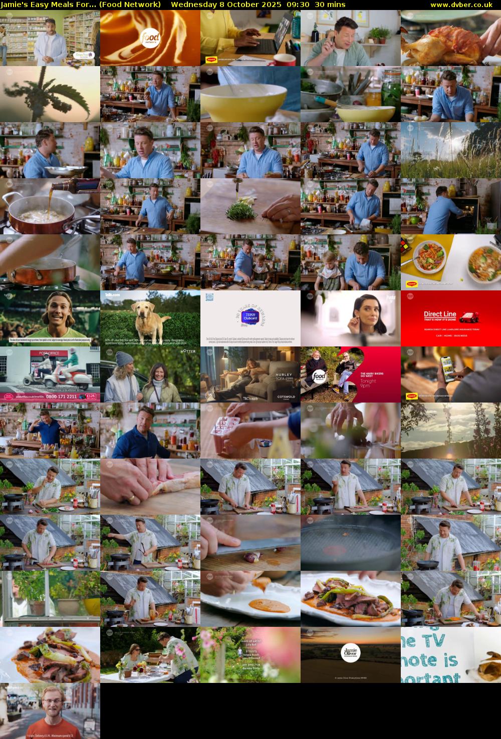 Jamie's Easy Meals For... (Food Network) Wednesday 8 October 2025 09:30 - 10:00