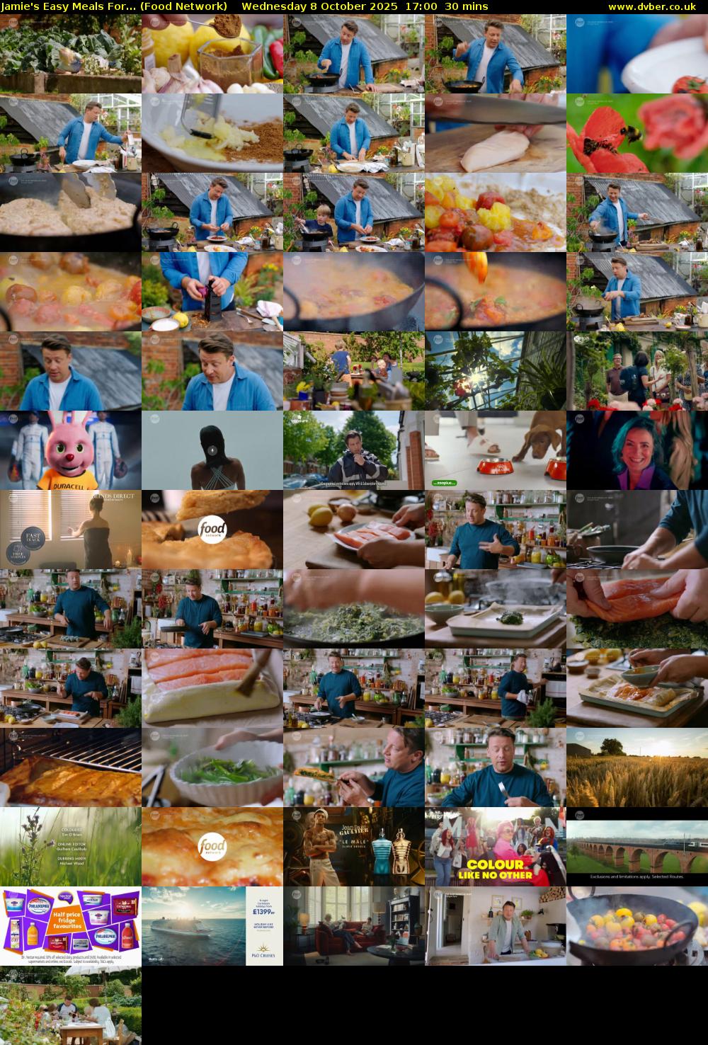 Jamie's Easy Meals For... (Food Network) Wednesday 8 October 2025 17:00 - 17:30