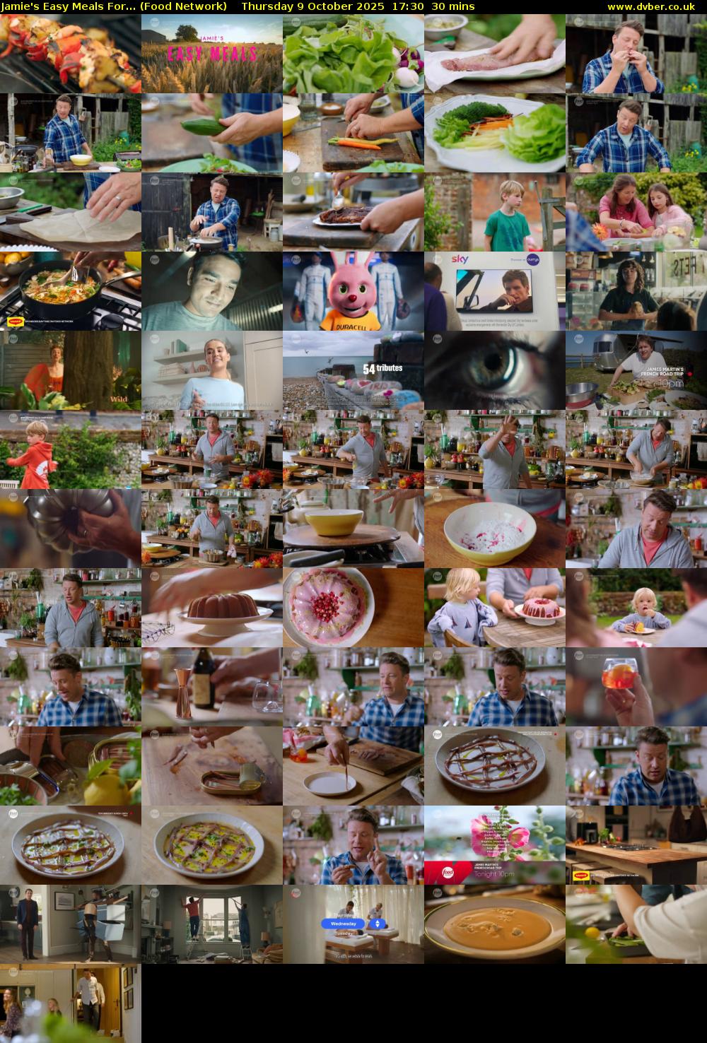 Jamie's Easy Meals For... (Food Network) Thursday 9 October 2025 17:30 - 18:00