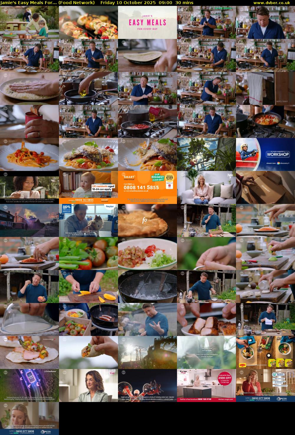 Jamie's Easy Meals For... (Food Network) Friday 10 October 2025 09:00 - 09:30