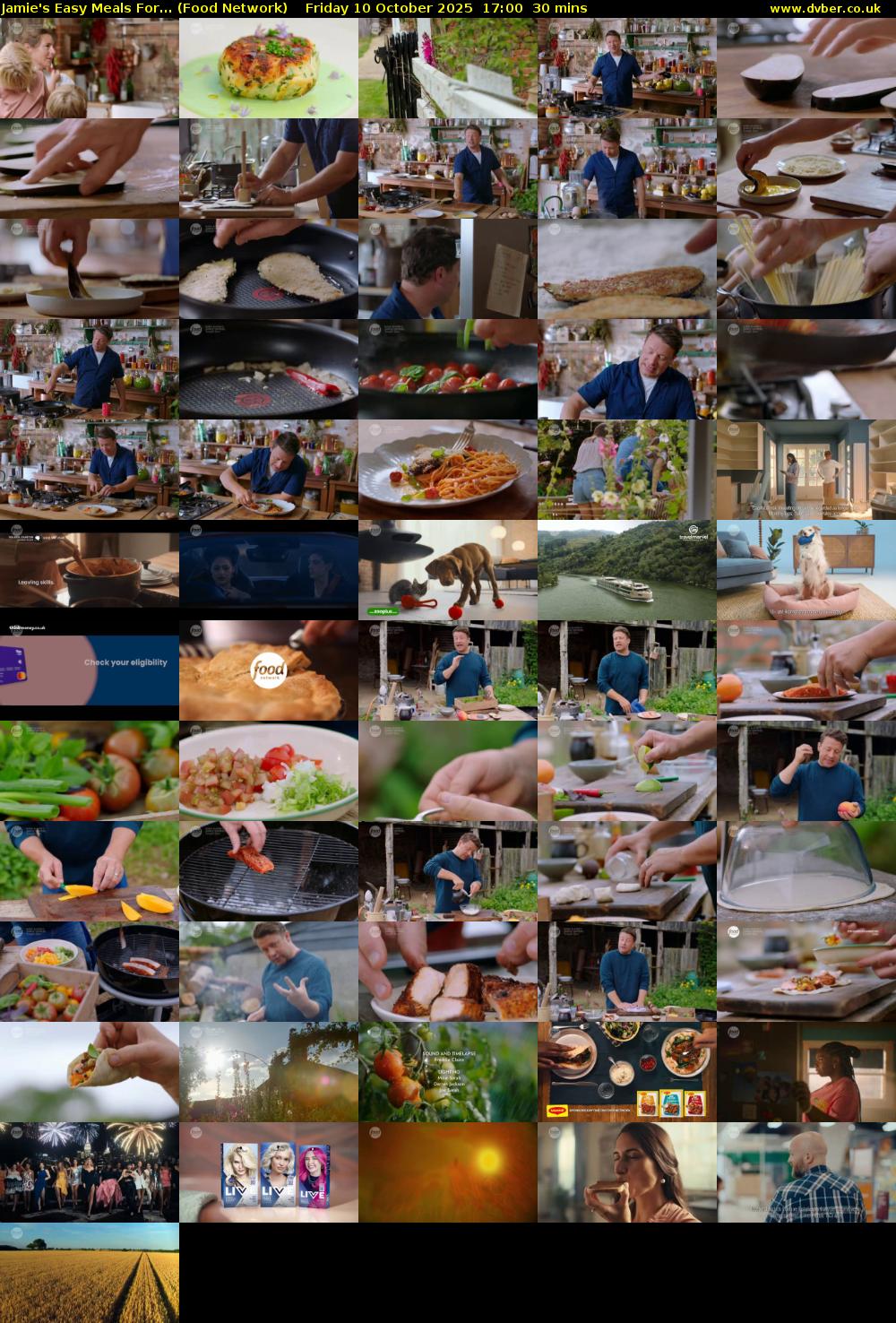 Jamie's Easy Meals For... (Food Network) Friday 10 October 2025 17:00 - 17:30