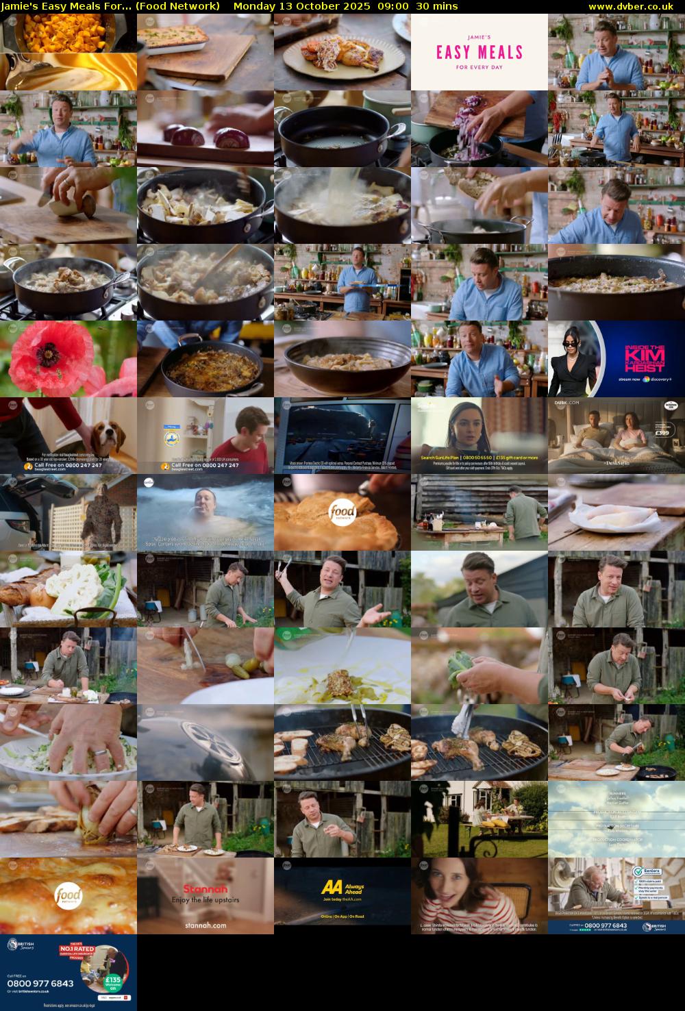 Jamie's Easy Meals For... (Food Network) Monday 13 October 2025 09:00 - 09:30
