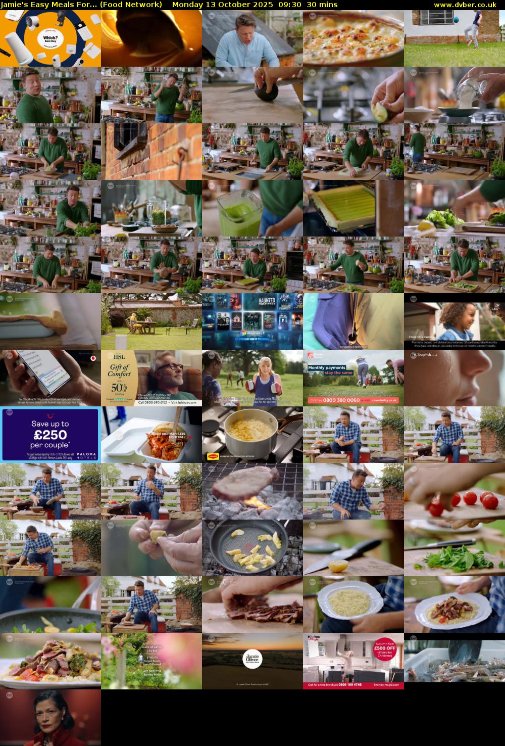 Jamie's Easy Meals For... (Food Network) Monday 13 October 2025 09:30 - 10:00