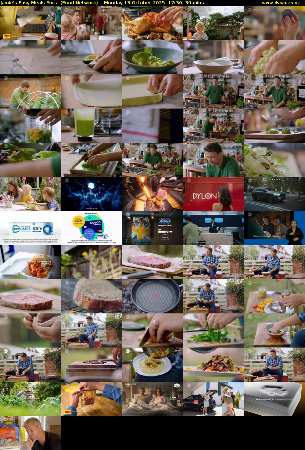 Jamie's Easy Meals For... (Food Network) Monday 13 October 2025 17:30 - 18:00