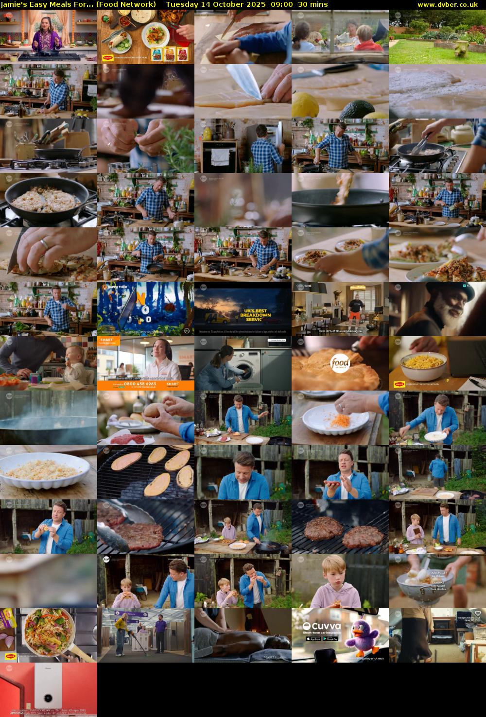 Jamie's Easy Meals For... (Food Network) Tuesday 14 October 2025 09:00 - 09:30