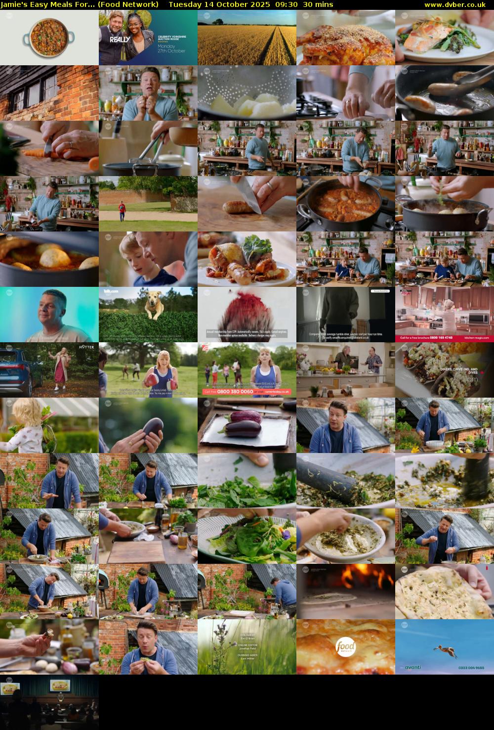 Jamie's Easy Meals For... (Food Network) Tuesday 14 October 2025 09:30 - 10:00