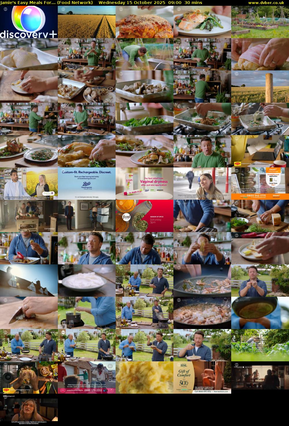 Jamie's Easy Meals For... (Food Network) Wednesday 15 October 2025 09:00 - 09:30