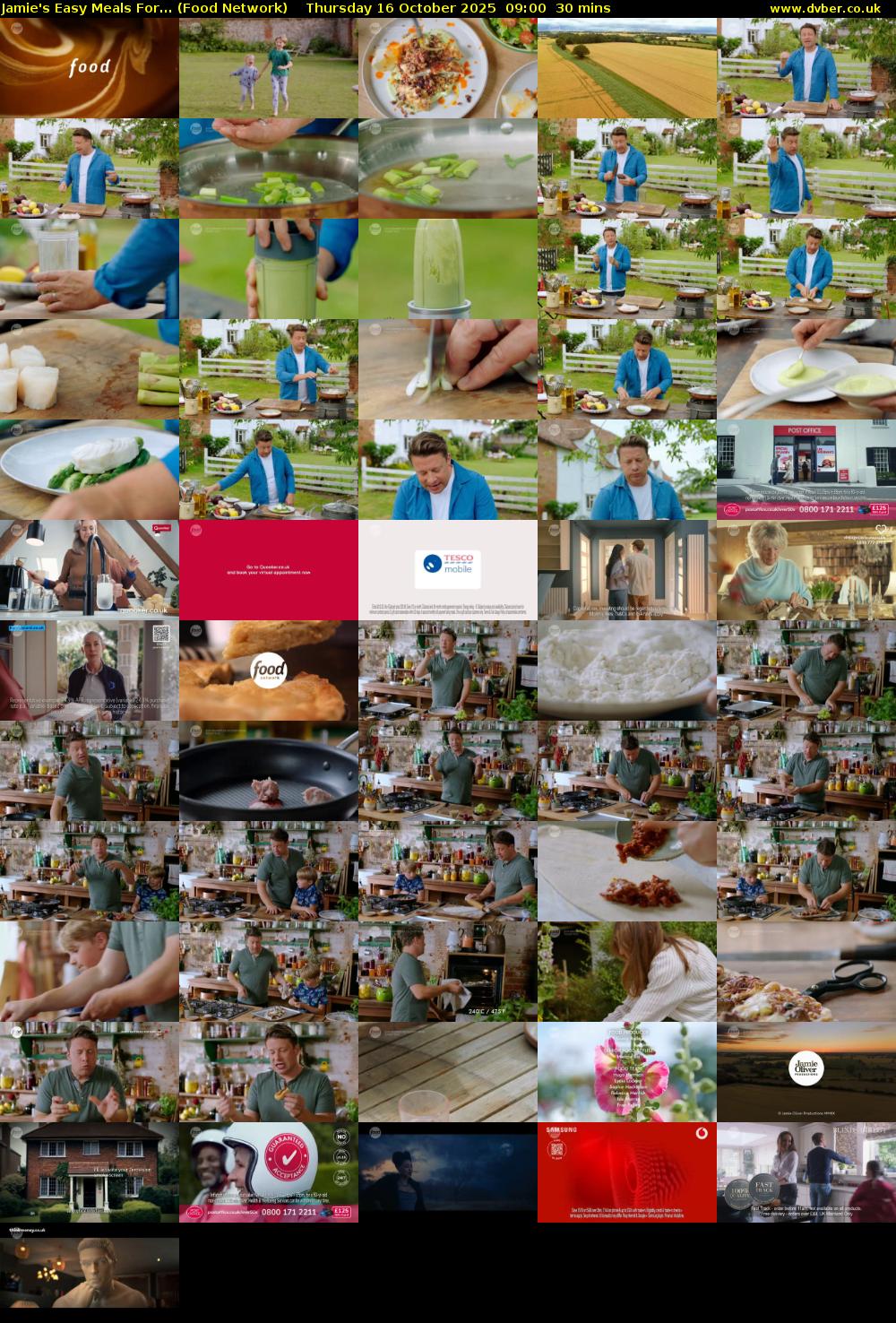 Jamie's Easy Meals For... (Food Network) Thursday 16 October 2025 09:00 - 09:30